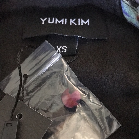 YUMK KIM Berkeley Sunshine Clover Black Floral Blouse Size XS - Picture 9 of 11